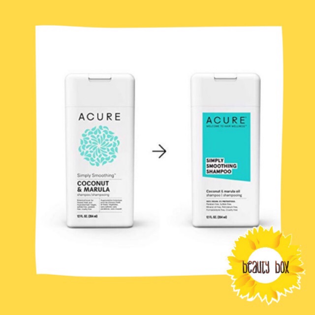 BEAUTYBOXHN [Dầu gội/dầu xả Acure Simply Smoothing Coconut & Marula ]