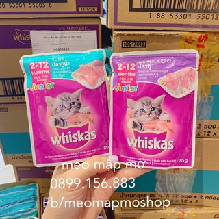 combo 2 vị 24 gói Whiskas pate 85g cho mèo con