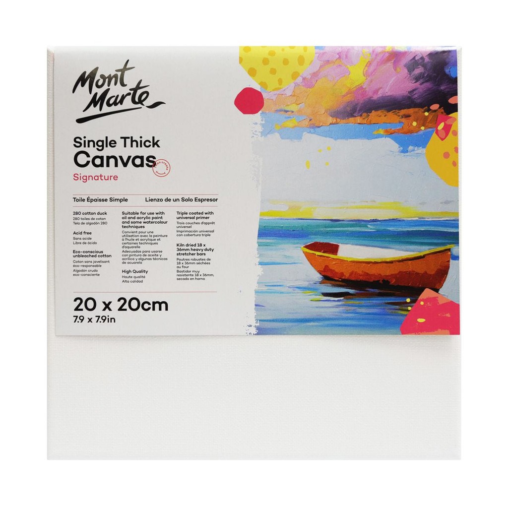 Khung Canvas 20x20cm Mont Marte Single Thick - CSST2020 - Canvas Vẽ Tranh, Toan Vẽ Tranh