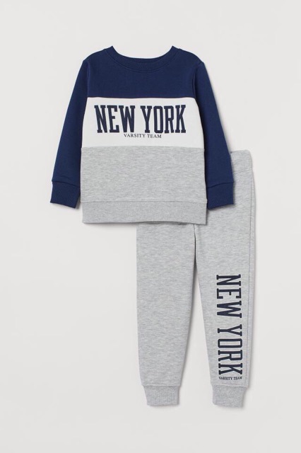 Bộ bé trai H&M nỉ da cá bé trai