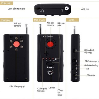 Máy phát hiện camera quay lén, nghe lén CC308
