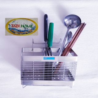 Ống đũa inox đa năng có khe cắm dao _ giỏ đũa inox