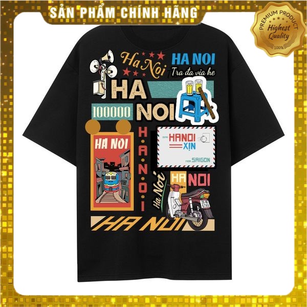 [Hàng Auth] Áo thun tay lỡ HaNoi Xịn, Unisex form rộng, COTTON  Oversize - K003_LN. | BigBuy360 - bigbuy360.vn