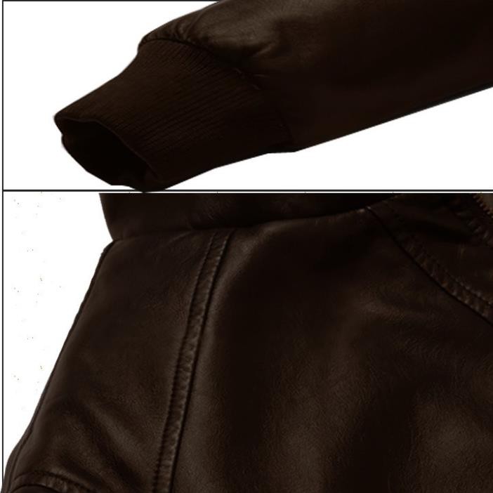 Áo khoác da lót lông nam thời trang cao cấp model fashion AKD75NAU TẶNG VỚ hàng vnxk | BigBuy360 - bigbuy360.vn