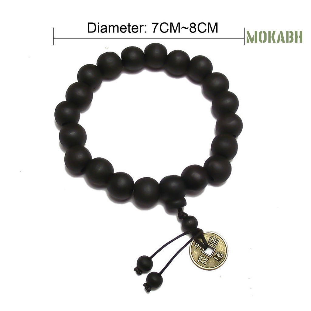 Vòng Tay Chuỗi Hạt Gỗ Phối Mặt Đồng Xu Thời Trang Unisex