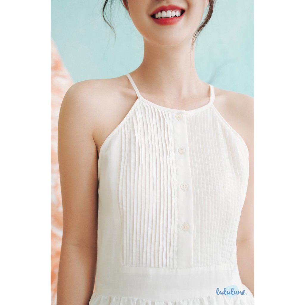 Đầm lụa trắng joli dress lalalune mẹ và bé