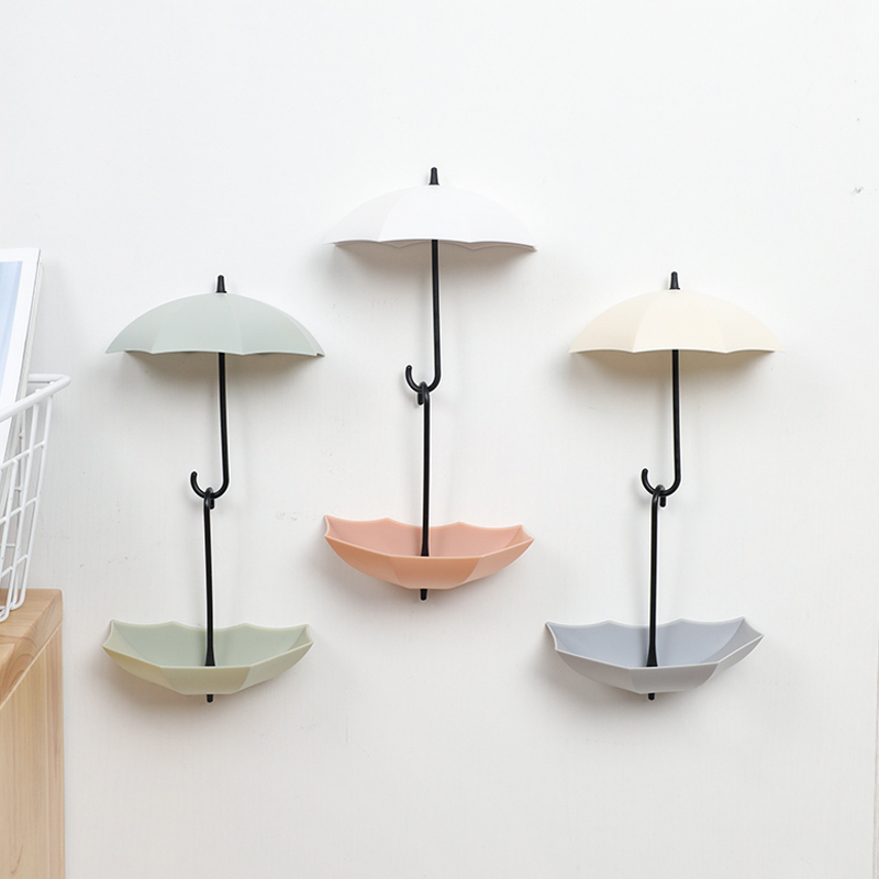 Set 3 móc treo đồ gắn tường hình cây dù xinh xắn tiện lợi