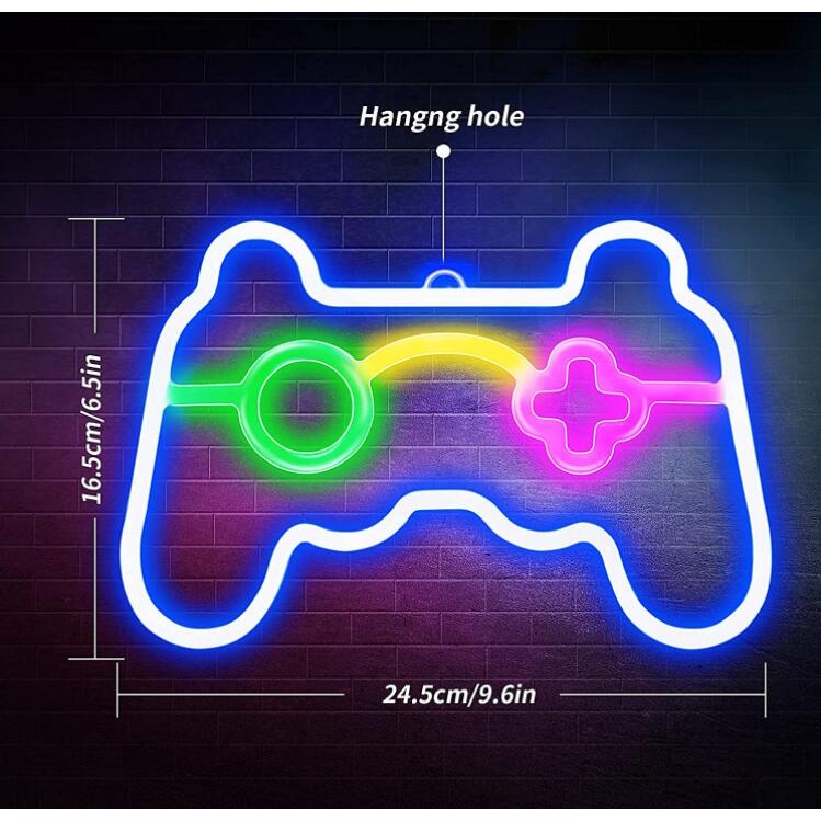Đèn LED Neon Hình Tay Cầm Chơi Game Gắn Tường Trang Trí Phòng