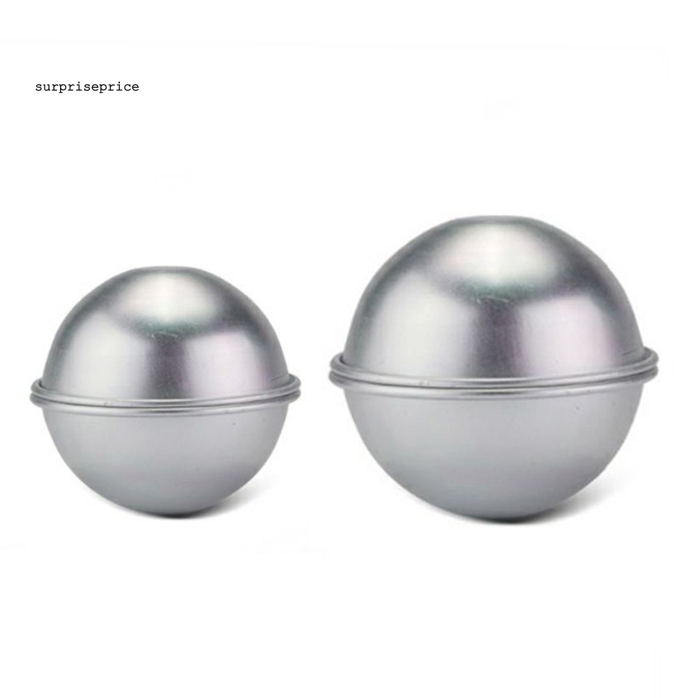 [Ready Stock] 2Pcs 4.5/5.5/6.5cm 3D Aluminum Alloy Homemade Round Sphere DIY Bath Bomb Mold