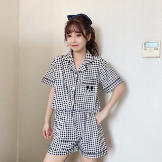 xiaohan women loose nightwear suit korean style female sleepwear set pajamas