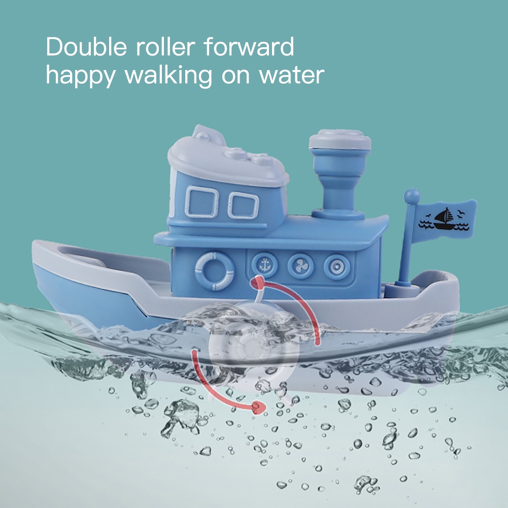 Đồ Chơi Lên Dây Cót Hình Thuyền / Ếch / Cua Dễ Thương Cho Bé Chơi Khi Tắm