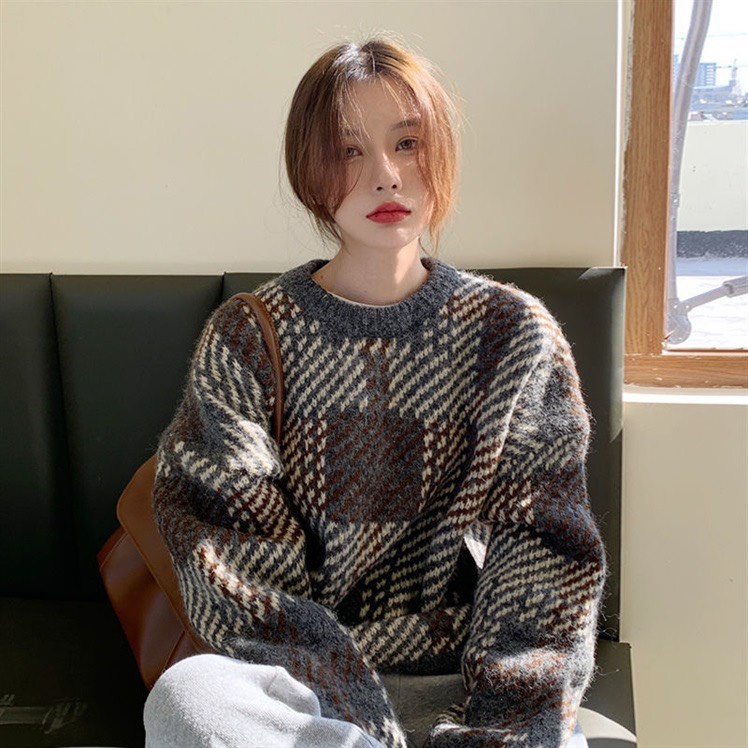 Áo len nữ form rộng, áo len noel nữ chất dày mặc ấm phom rộng họa tiết đẹp dễ mix đồ hàng quảng châu cao cấp Oanh Shop | BigBuy360 - bigbuy360.vn
