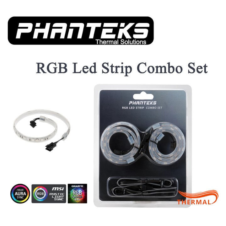 Dây led Phanteks RGB LED Strip Combo Set ( bộ 2 dây ) - 21 bóng led, cổng 12v RGB