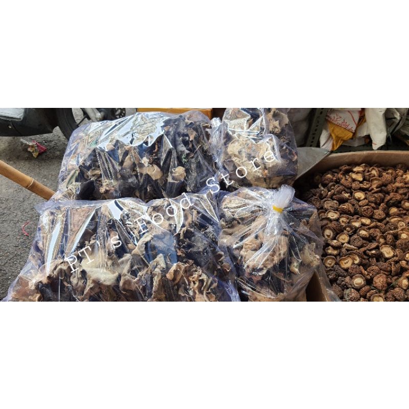 Nấm mèo đen mộc nhĩ hai da loại đẹp, tai to, sạch gốc.