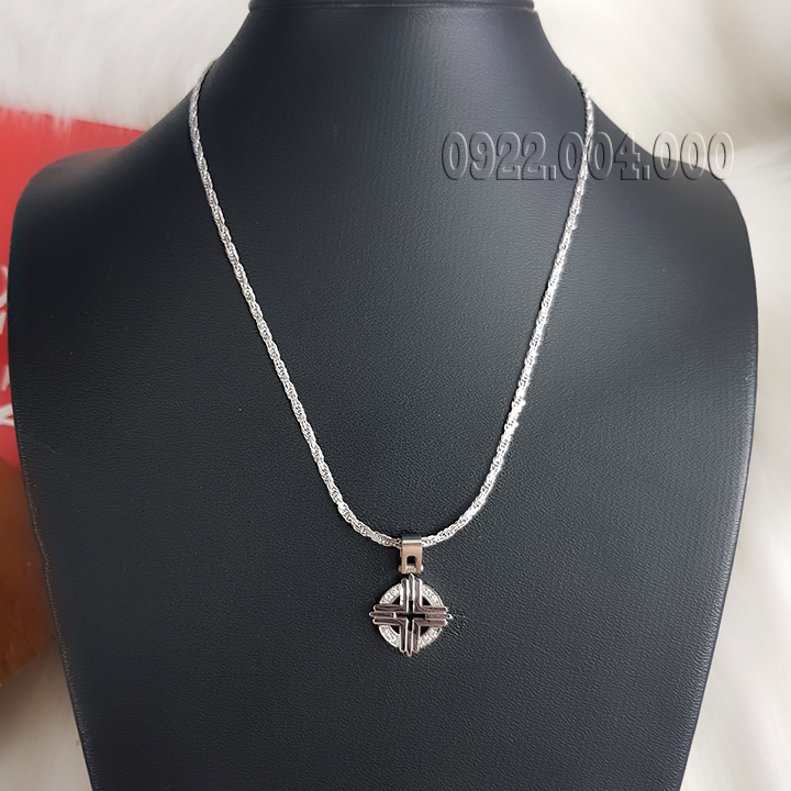 Dây chuyền mặt tròn cẩn đá phù hợp cho nam và nữ MZ1767