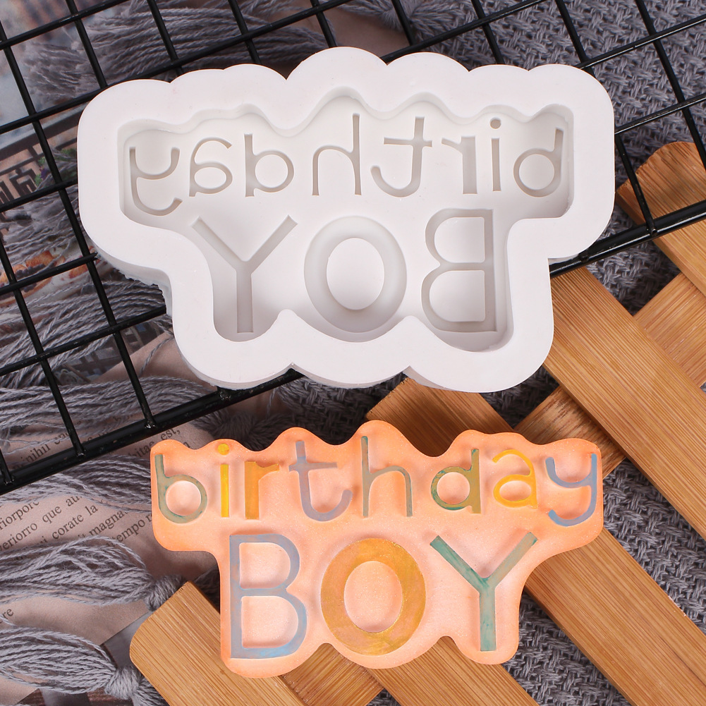 Khuôn Silicone Tạo Hình Chữ Happy Birthday 3d Trang Trí Bánh