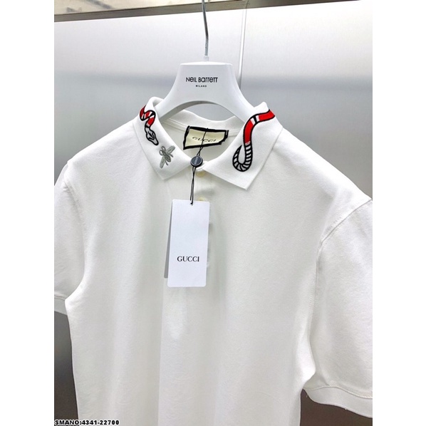 Áo polo nam Guci rắn thêu cổ chất cotton co dãn thoáng mát - Dha Store Hn