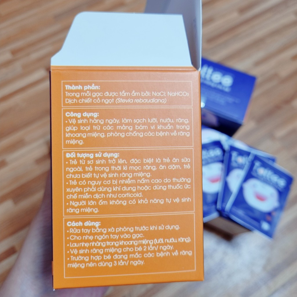 Gạc rơ lưỡi / răng miệng Tottee 25 gói/hộp