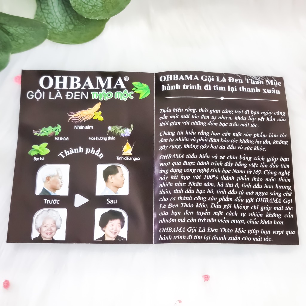 [CHÍNH HÃNG] - Dầu Gội Đen Tóc Thảo Mộc Ohbama Gội là Đen Mẫu Mới Tặng 25%, Giá Không Đổi