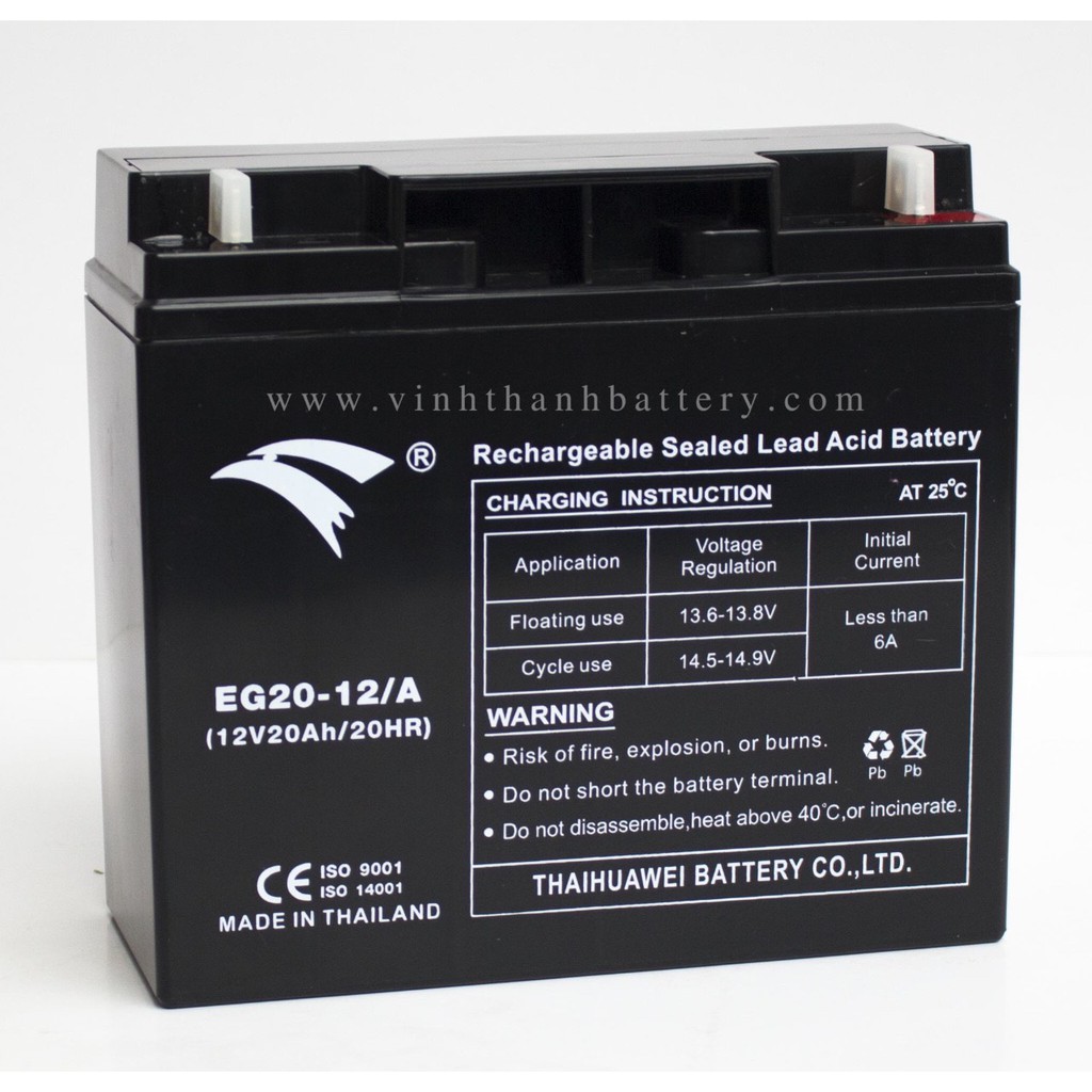 Ắc quy UPS, xe đạp điện Eagle 12V - 20Ah (EG20-12/A)