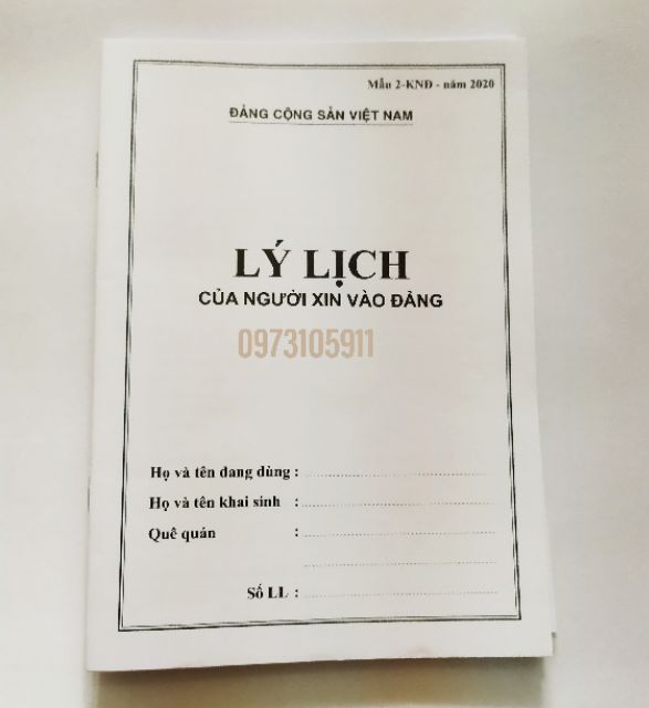 Set 5 quyển lý lịch người xin vào đảng