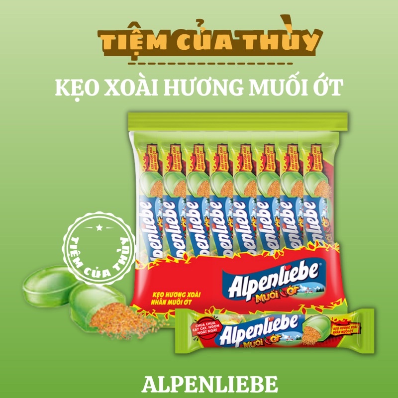 5 Thỏi Kẹo Xoài Nhân Muối Ớt Alpenliebe, Kẹo Cứng, Kẹo Ngậm Vị Xoài Nhân Muối Ớt, đồ ăn vặt hot, ăn vặt ngon Hà Nội