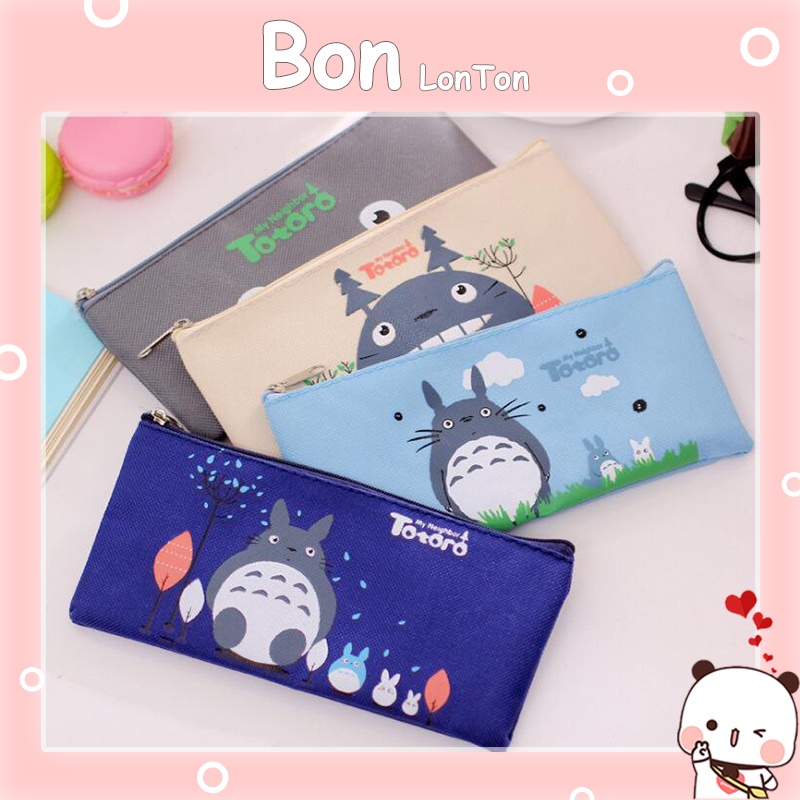 Túi đựng bút vải Canvas, Túi vải nhỏ đựng đồ in hình dễ thương