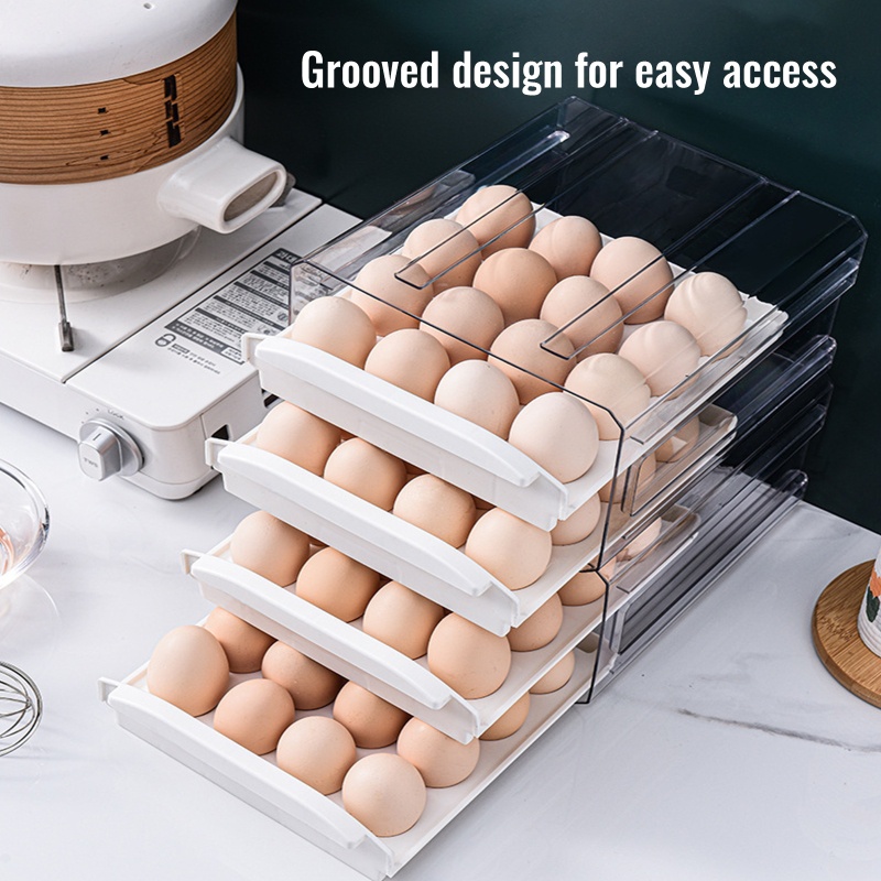 Hộp Đựng Trứng Trong Suốt 2 Tầng Có Thể Xếp Chồng Lên Nhau Tiện Dụng Cho Nhà Bếp
