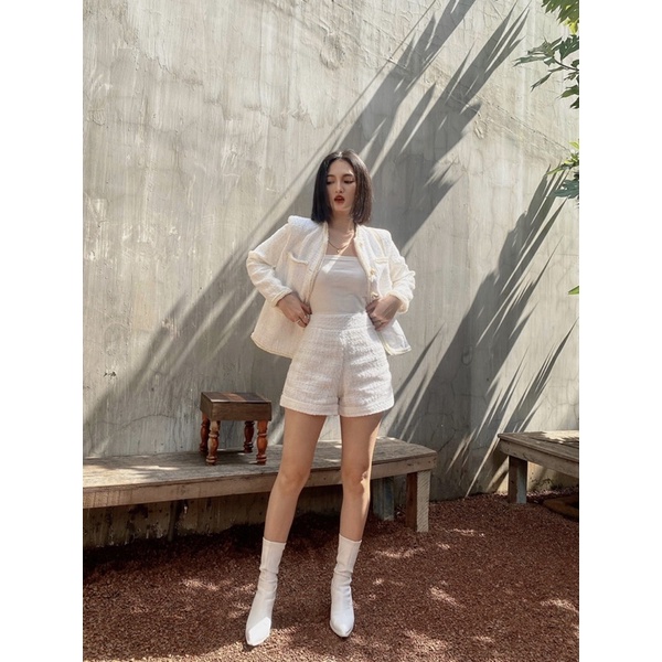 WHITELAZZ | Set áo blazer quần shorts - Daisy Tweed Set