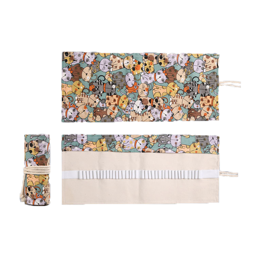 Túi Đựng Bút Chì Bằng Vải Canvas 12 / 24 / 36 / 48 / 72 Ngăn Tiện Dụng