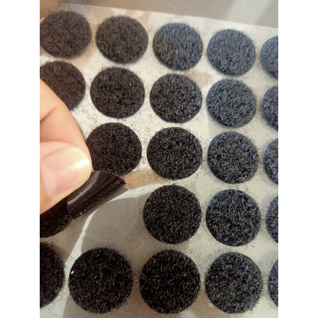 Velcro Tròn, Băng gai dính, khóa nhám,có sẵn keo dán,Hình Tròn Màu Trắng.