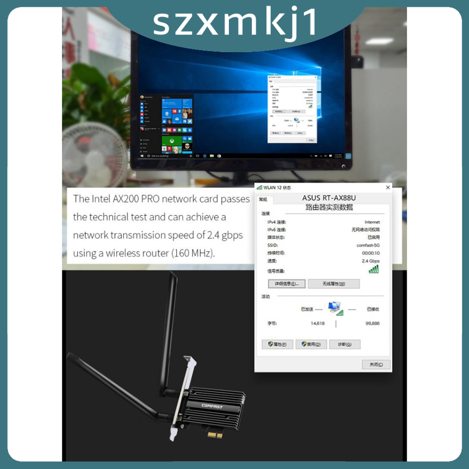 Look at me 3000Mbps Intel AX200 wifi 6 PCIE Card 802.11ax PCI WiFi Bluetooth 5.0 PC adapter