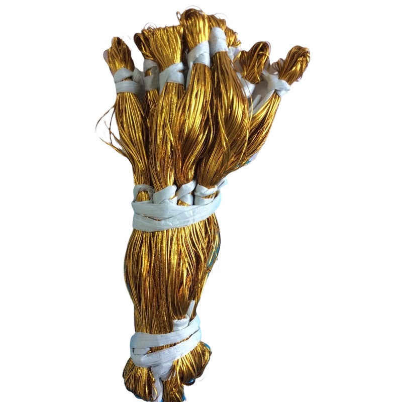 Set 10 bó dây chỉ nhũ vàng, dây chỉ nhũ trắng trang trí thiệp, trang trí hộp quà, cây thông Noel (50m/1 cuộn)