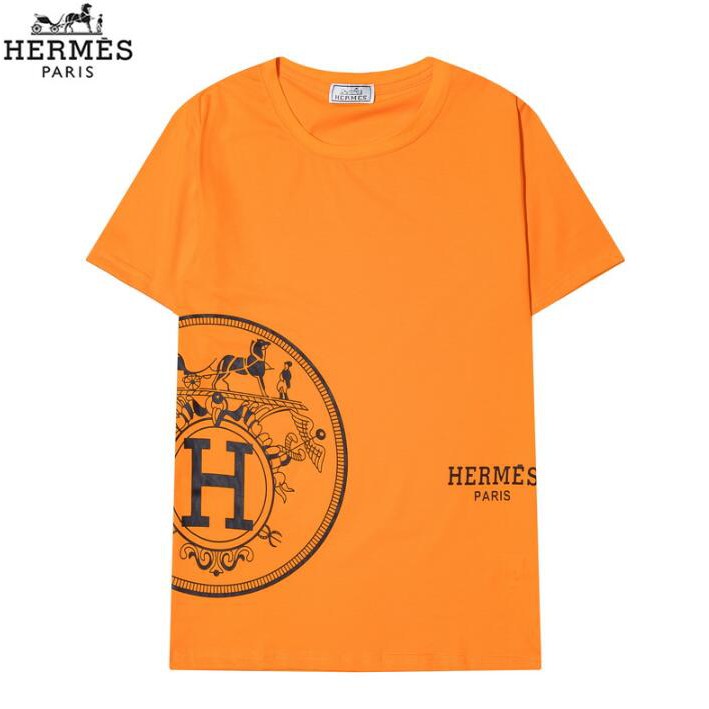 Áo Thun Cotton Tay Ngắn In Chữ Hermes Thời Trang Cho Nam Và Nữ