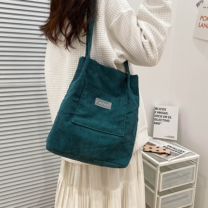 Túi Xách Tote Vải Nhung Mềm Cỡ Lớn Màu Trơn Thời Trang