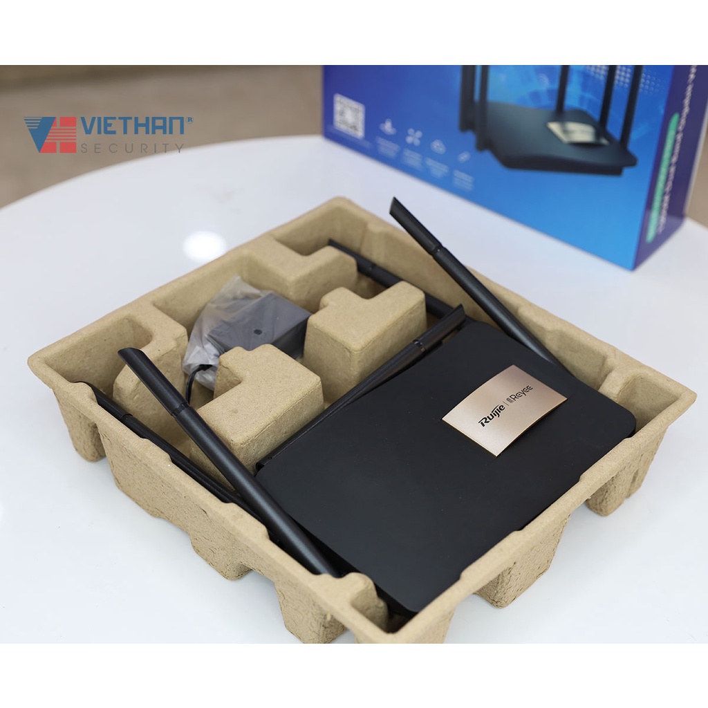 Bộ phát WIFI 6 RÂU CỰC MẠNH CAO CẤP RUIJIE RG-EW1200G Pro hỗ trợ Mesh ĐẦY ĐỦ PHỤ KIỆN CHÍNH HÃNG