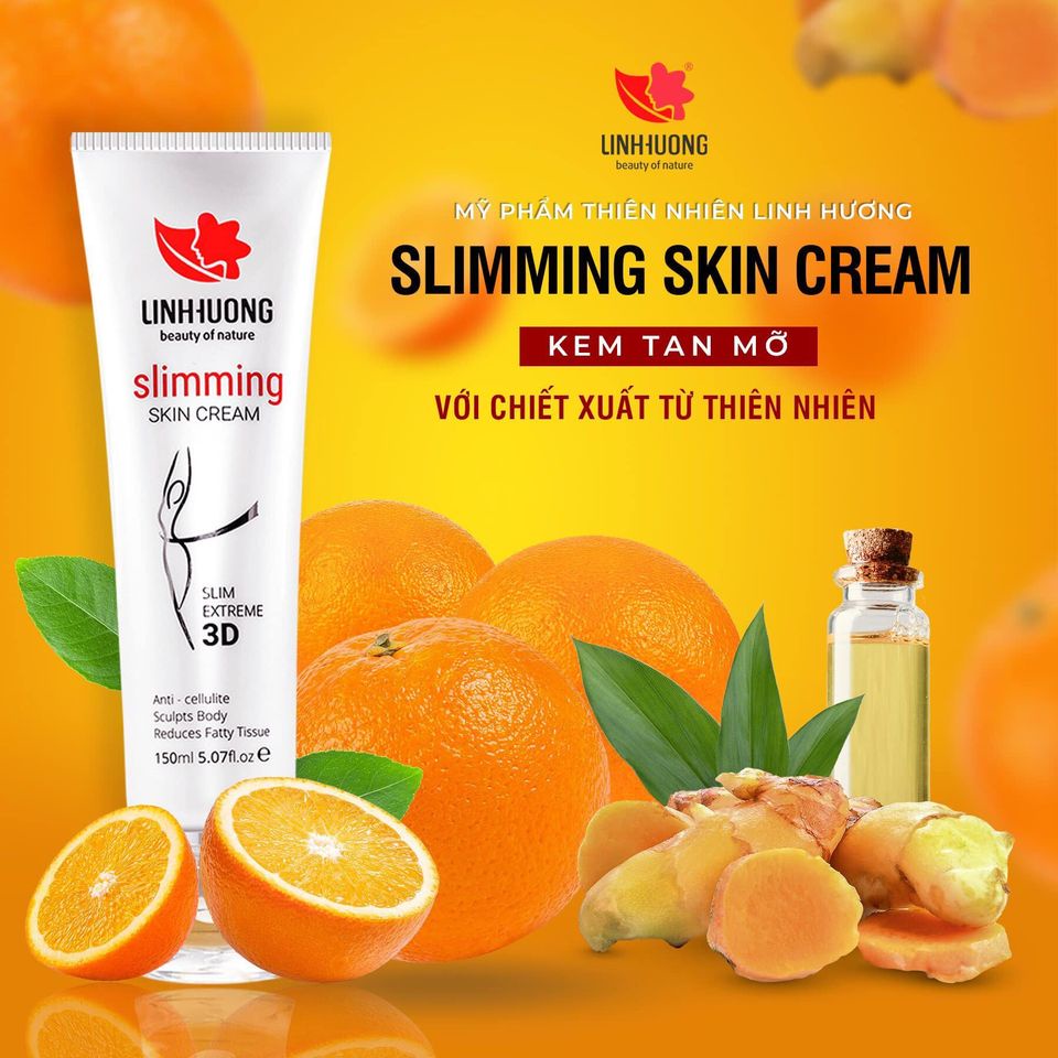 Kem tan mỡ Linh Hương Slimming Skin Cream hỗ trợ massage làm tan mỡ bụng, tan mỡ đùi và cánh tay dung tích 150ml