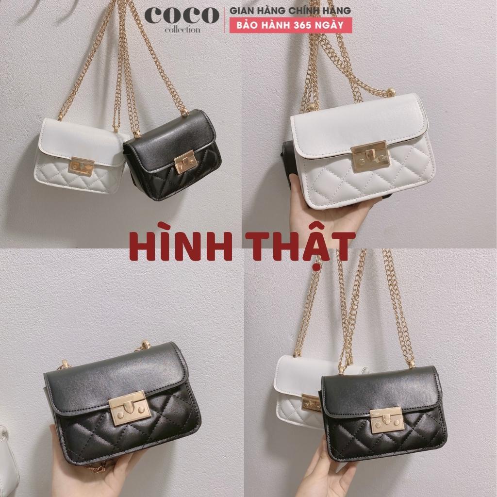 Túi xách nữ khóa miu dáng vuông trần ô trám thời trang kẹp nách cao cấp đi chơi, túi đeo chéo nữ TX046429 Coco Store