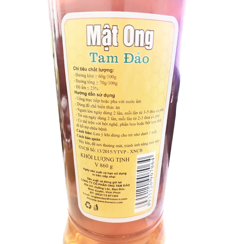 Mật Ong Tam Đảo Nhãn Xanh Eufood chính hãng - 860g Date 15.5.2025