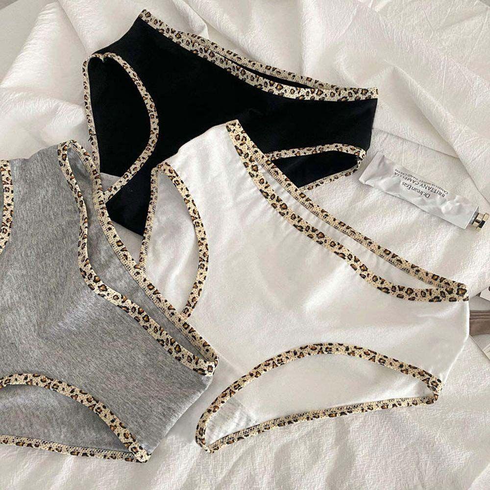 OCEANMAP Quần Lót Cotton Họa Tiết Da Báo Thoáng Khí Thoải Mái Cho Nữ