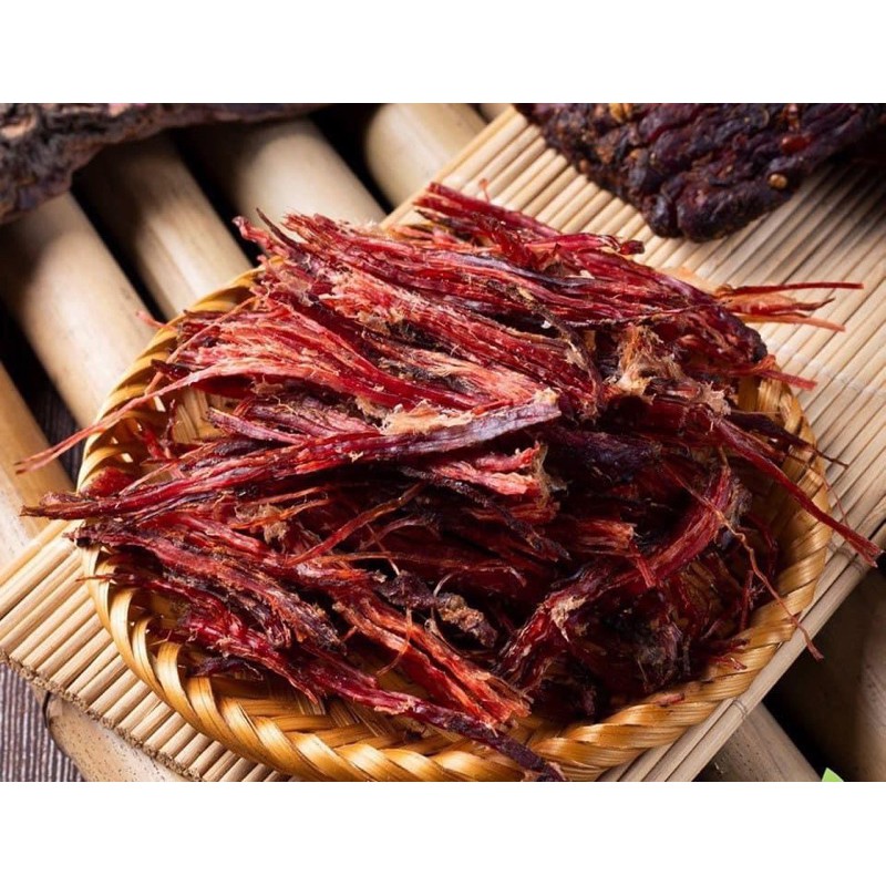 Thịt trâu sấy , lạp sườn hun bã mía Mường Khương ( kèm tương ớt chấm ) đặc sản Tây Bắc