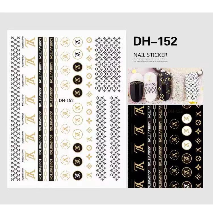 Miếng dán móng tay 3D nail sticker chủ đề logo các thương hiệu nổi tiếng - MÃ CB - DH