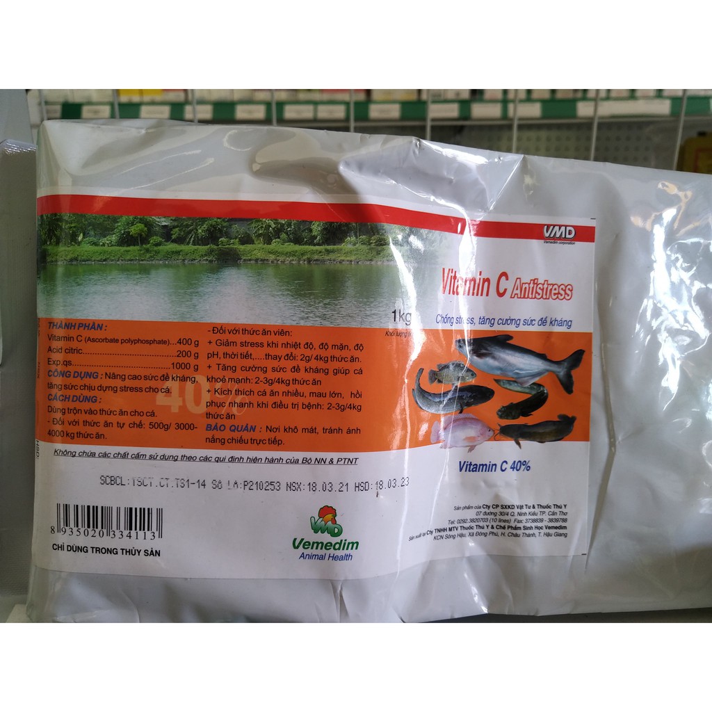 [ Hàng Chính Hãng ] Vemedim Vitamin C 40% Và Bio Vitamin C cá, chống stress và tang cường đề kháng cho cá, gói 1kg