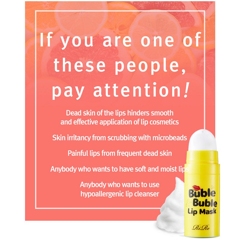 Mặt Nạ Sủi Bọt Tẩy Tế Bào Chết Cho Môi Rire Bubble Bubble Lip Mask