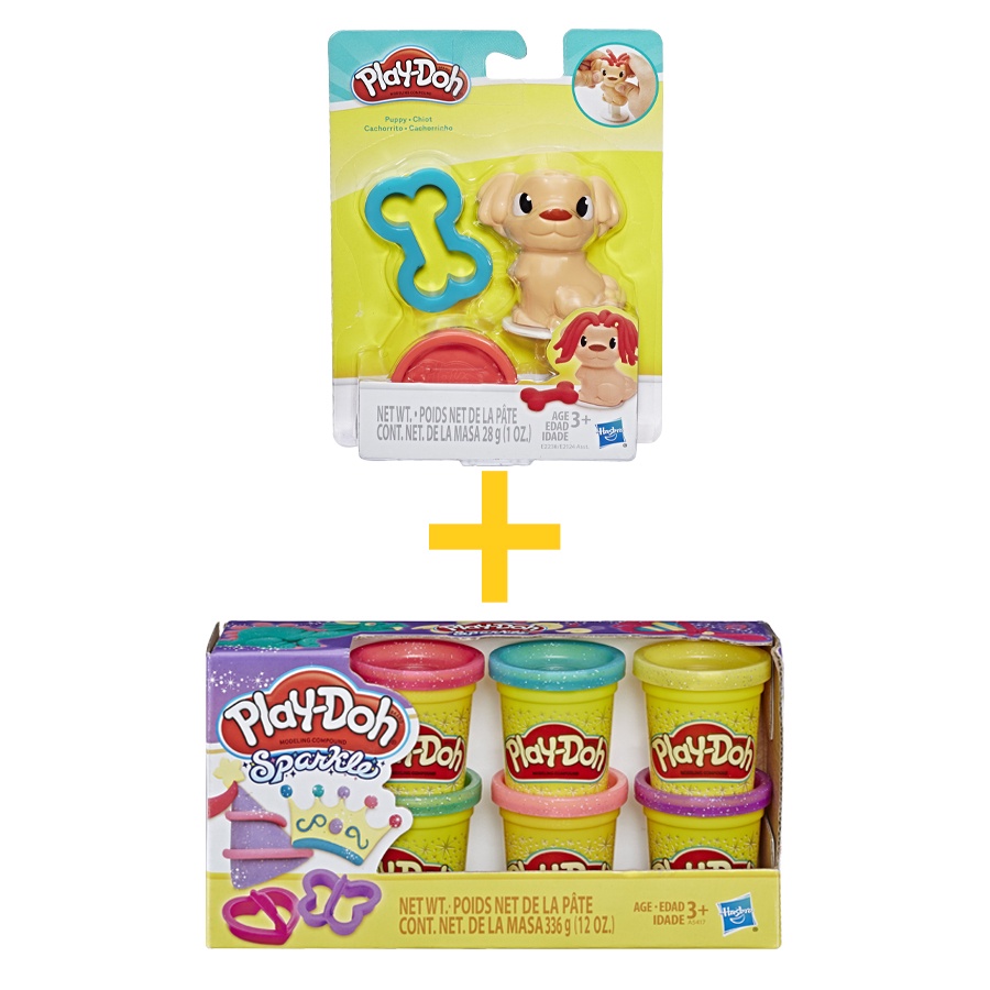 Đồ Chơi PLAYDOH Combo Bộ Khuôn Thú Cưng Đáng Yêu Và Bột Nặn 6 Màu Lấp Lánh CBE2124-A5417