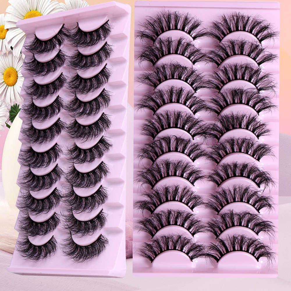 Xiantin Set 10 Cặp Lông Mi Giả Nhiều Lớp Dày Dài Tự Nhiên Trang Điểm Mắt