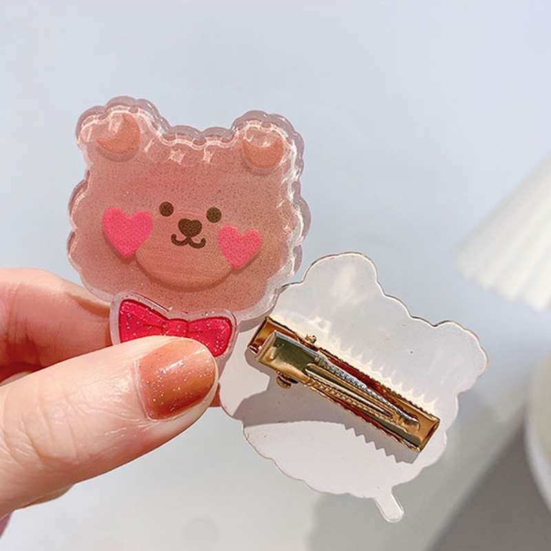 Kẹp tóc hình chú gấu hoạt hình dễ thương phong cách Hàn Quốc