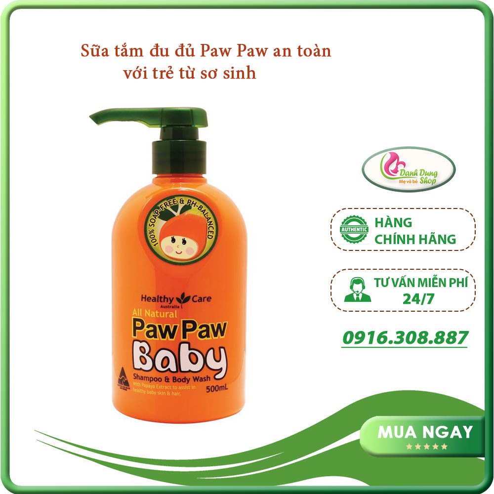 Sữa Tắm Đu Đủ Paw Paw Baby Healthy Care 500ml của Úc