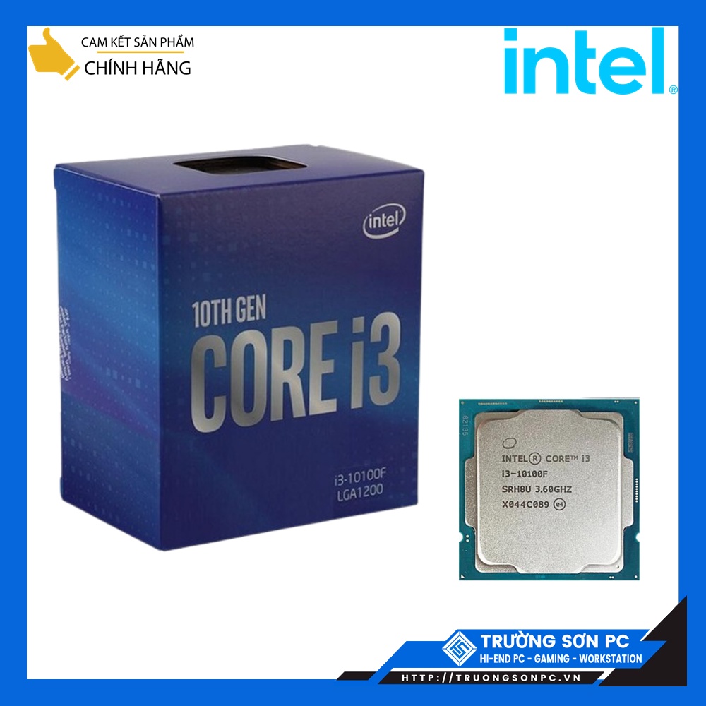 CPU Intel Core i3 10100F (3.6GHz Turbo up to 4.3Ghz, 4 Cores 8 Threads, 6MB Cache, 65W, Comet Lake) | Full Box Nhập Khẩu