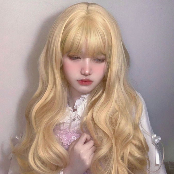 Bộ Tóc Giả Dài Xoăn Gợn Sóng Phong Cách lolita